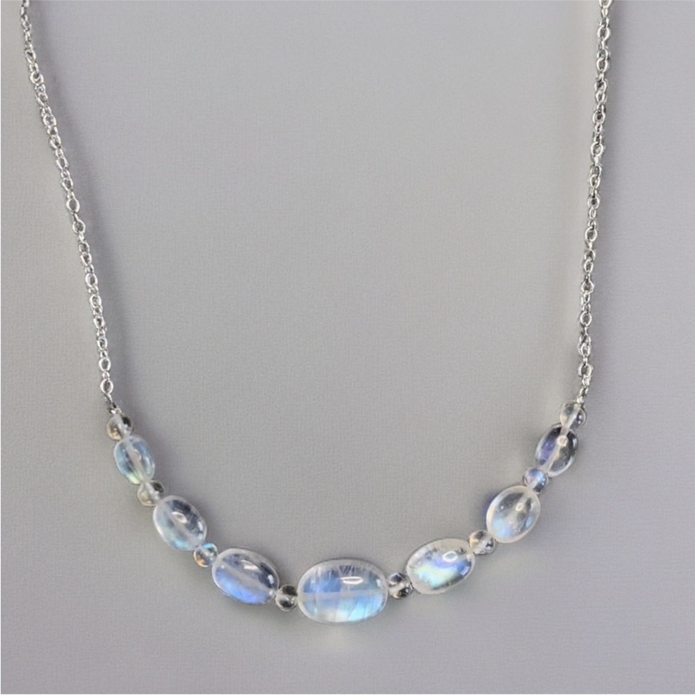 Hand Made Rainbow Moonstone Necklace - Picture 2 of 9